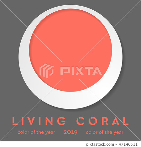 Round photo frame with color 2019 living coral 47140511