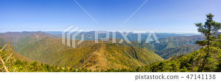 A large view of Kunimi Happo Peeping at the summit of Mt.Hachikyogatake, Mt. 100 famous mountains (Yoshino-gun, Nara) *The shooting position in the comment section of the work 47141138