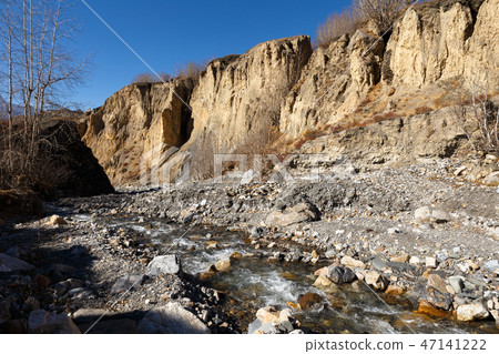 mountain stream in the gorge 47141222