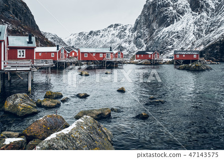 Nusfjord fishing village in Norway Nusfjord fishing village in Norway 47143575