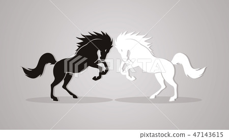 Angry twin horse graphic vector 47143615