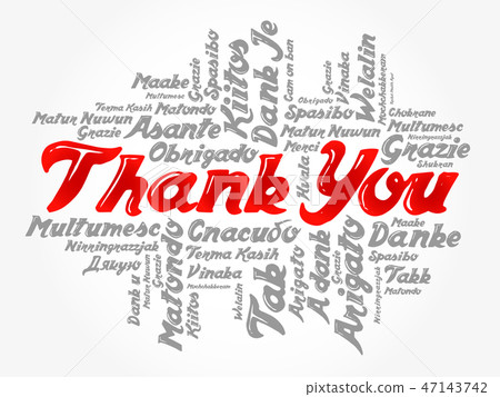 Thank You word cloud in different languages 47143742