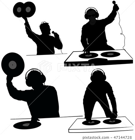 Disk Jockey Silhouettes 47144728