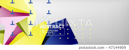 Bright colorful triangular poly 3d composition, abstract geometric background, minimal design Bright colorful triangular poly 3d composition, abstract geometric background, minimal design 47144909