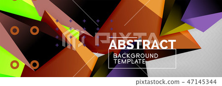Triangles polygonal background, vector 3d poly template Triangles polygonal background, vector 3d poly template 47145344