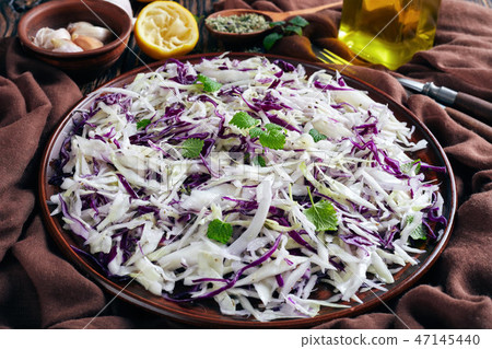 Malfouf Salad, Lebanese Cabbage Slaw in a bowl Malfouf Salad, Lebanese Cabbage Slaw in a bowl 47145440