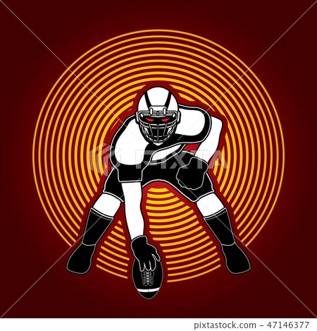 American football pose graphic vector 47146377