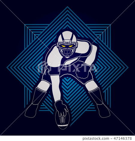 American football pose graphic vector 47146378