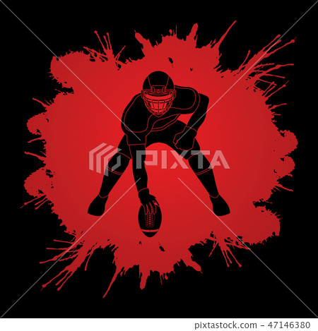 American football pose graphic vector American football pose graphic vector 47146380