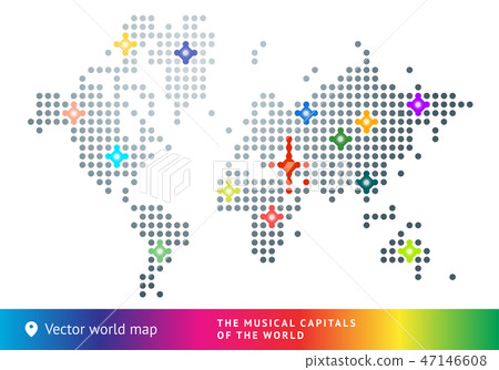 Abstract vector map of the world - Stock Illustration [47146608] - PIXTA
