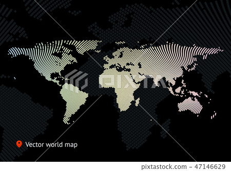 Abstract vector map of the world - Stock Illustration [47146629] - PIXTA