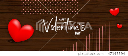 Valentines Day wood 3d vector background - Stock Illustration [47147594 ...
