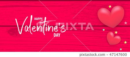 Valentines Day wood 3d vector background - Stock Illustration [47147600 ...