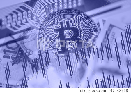 Economy trends virtual digital currency background 47148568