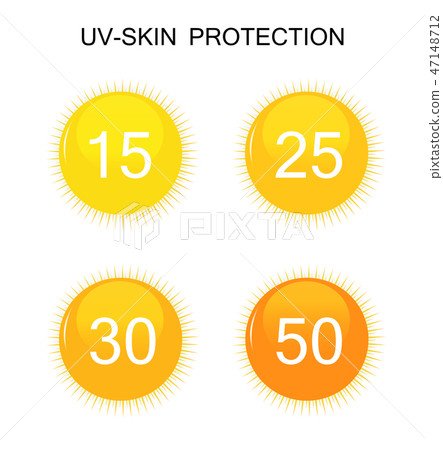 UV-Protection Sun Sign Icon Collection Set. Vector 47148712