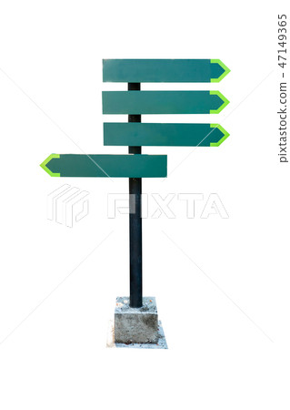 Green blank signpost isolated on white background Green blank signpost isolated on white background 47149365