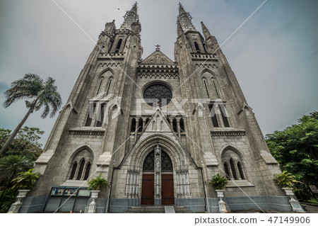 Exterior view of the Catholic Cathedral Church, Jakarta, Indonesia Exterior view of the Catholic Cathedral Church, Jakarta, Indonesia 47149906