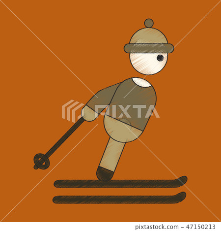flat shading style icon skier 47150213