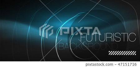 Black and glowing color lines neon design, magin techno template background Black and glowing color lines neon design, magin techno template background 47151716