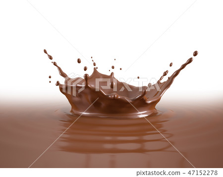 Liquid Chocolate crown splash pool with ripples. 47152278