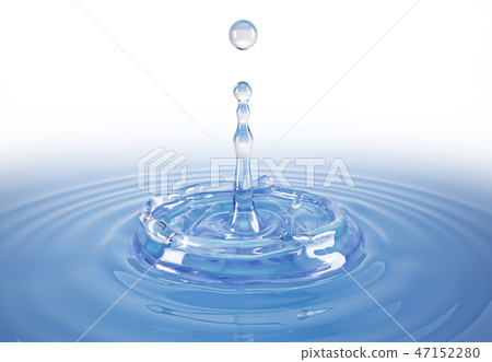 Water drop splash in water pool with ripples. Water drop splash in water pool with ripples. 47152280