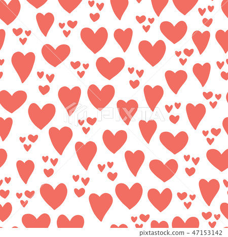 Heart seamless vector pattern background red white - Stock Illustration ...