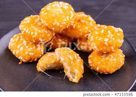 Cheese coins with halapenye Cheese coins with halapenye 47153598