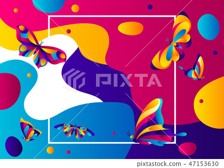 Frame design with butterflies. Frame design with butterflies. 47153630
