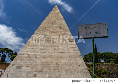 Pyramid of Cestius in Rome 47153897
