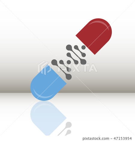 Science template, wallpaper or banner with a DNA molecules. Vector illustration. 47153954