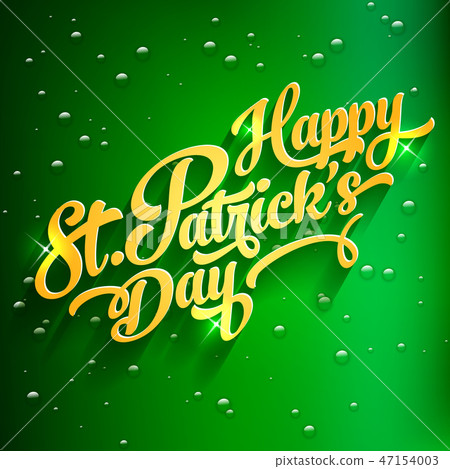 Saint Patrick's day gold lettering design template 47154003