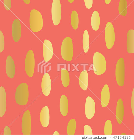 Gold foil spot shape seamless vector pattern coral 47154155