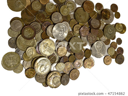a bunch of Soviet coins russia isolated 47154862