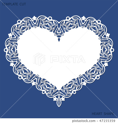 Greeting card with openwork border, paper doily Greeting card with openwork border, paper doily 47155359