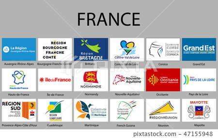 all Flags regions of France. 47155948