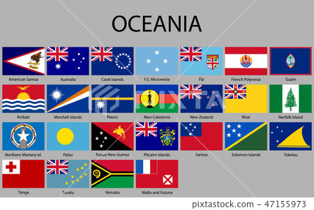 all flags of Oceania. 47155973