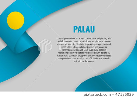 Waving ribbon with flag 47156029