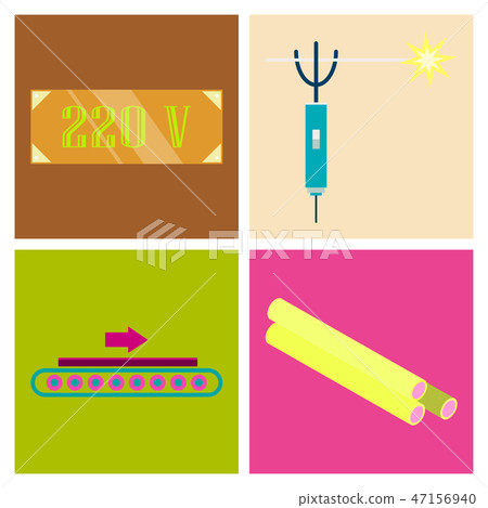 Set of production equipment in flat style for welders 47156940