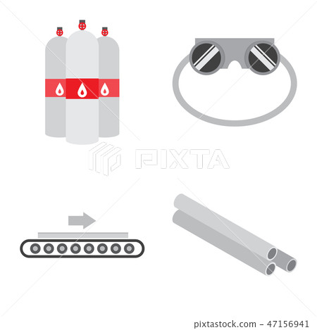 Set of production equipment in flat style for welders 47156941