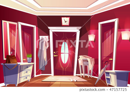 Hallway corridor room interior illustration 47157725