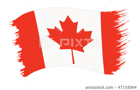 Brushstroke painted flag of Canada Brushstroke painted flag of Canada 47158064