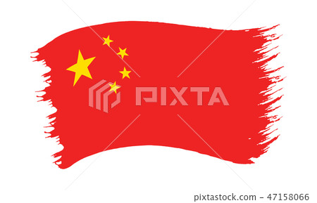 Brushstroke painted flag of China Brushstroke painted flag of China 47158066