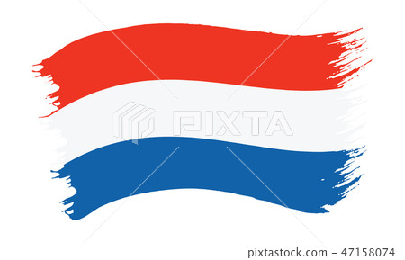Brushstroke painted flag of Netherlands Brushstroke painted flag of Netherlands 47158074