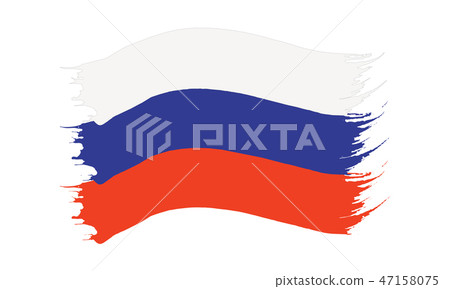 Brushstroke painted flag of Russia Brushstroke painted flag of Russia 47158075