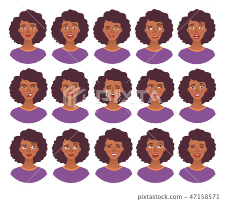 portrait of african woman set portrait of african woman set 47158571
