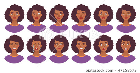 portrait of african woman set portrait of african woman set 47158572