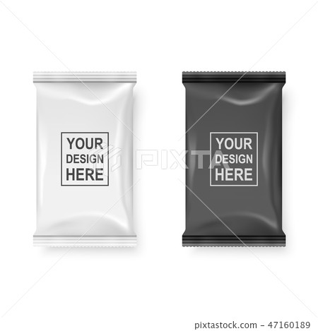 Vector Realistic 3d White and Black Wet Wipes Package Icon Set Closeup Isolated on White Background 47160189