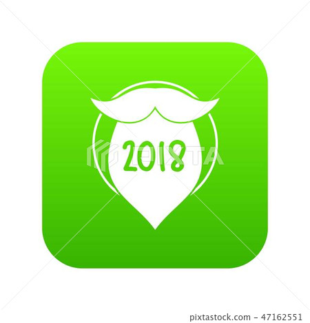 Beard icon green vector 47162551