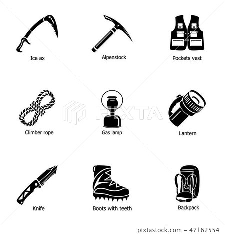 Ascendancy icons set, simple style 47162554