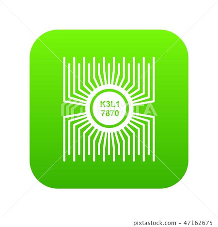 Microprocessor icon green vector Microprocessor icon green vector 47162675